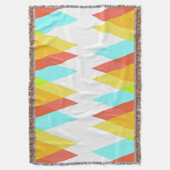 Manta Triángulos amarillos, rojos y azules cadetes (Frente vertical)