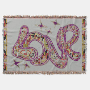 Manta tribal del patrón de amor de Boho