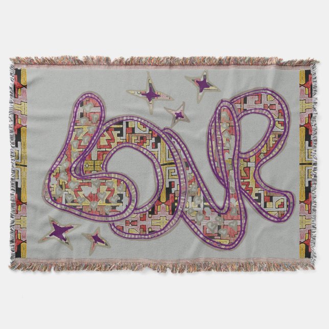Manta tribal del patrón de amor de Boho (Anverso)