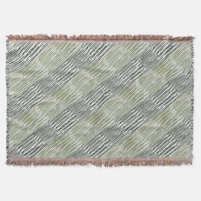 Manta Tribal Green Stripes Abstract Pattern  (Anverso)