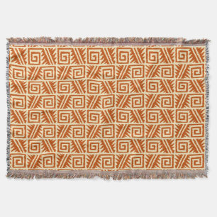 Manta Tribal Ikat Aztec - Mandarín y Naranja ligero