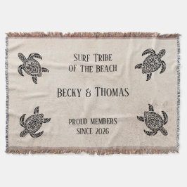 Manta Tribal Sea Turtles on Beach, Text and Couple