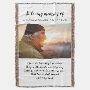 Manta Tributo de Poema de la foto de la memoria de amor