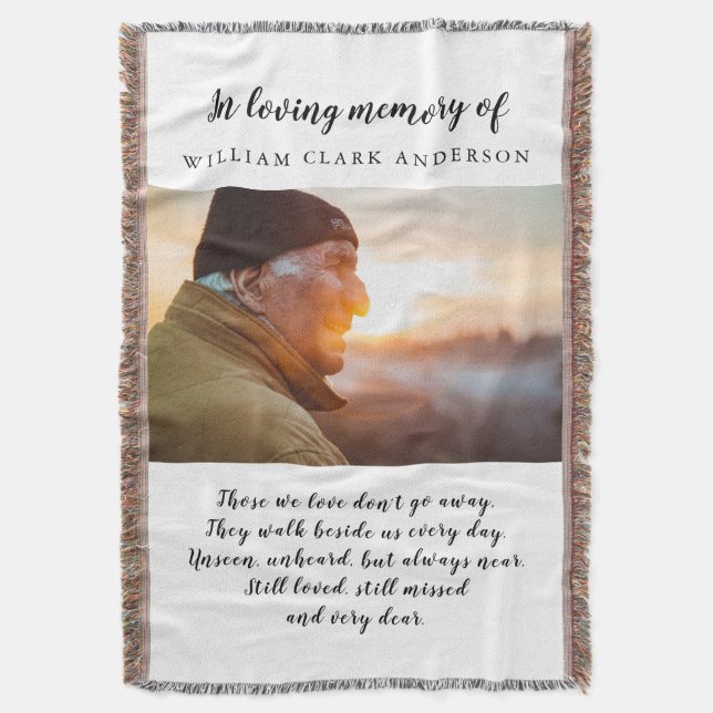 Manta Tributo de Poema de la foto de la memoria de amor (Frente vertical)