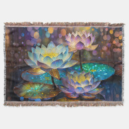 Manta Trío de flores de loto brillantes