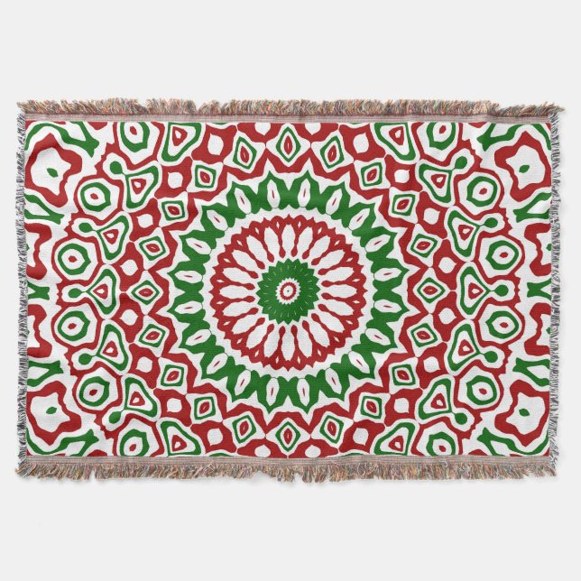 Manta Trippy Hippie Groovy Boho Funky Navidad Mandala (Anverso)