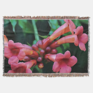 Manta Trompeta rosada Castillo de Honeysuckle Arte Botán