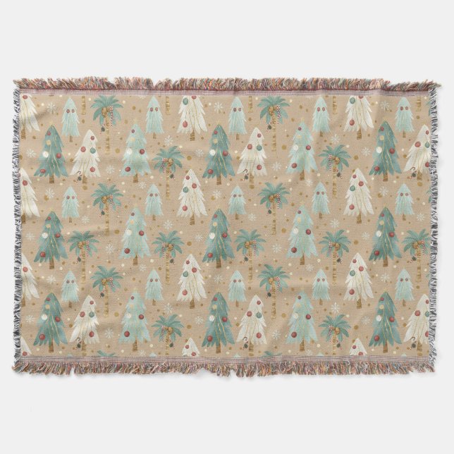 Manta Tropical Christmas Fusion Festive Palm & Pine Tree (Anverso)