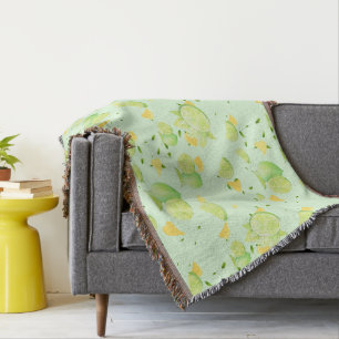 Manta Tropical Green Citrus SUMMER Naranja Lemon Slice