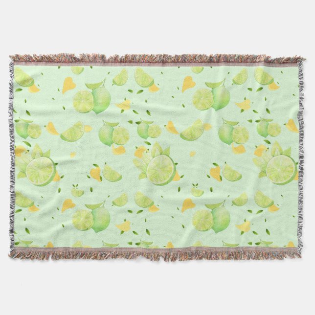 Manta Tropical Green Citrus SUMMER Naranja Lemon Slice (Anverso)