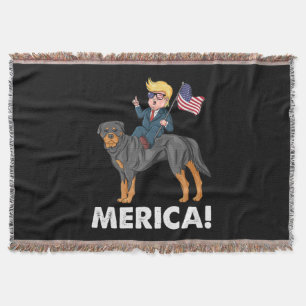 Manta Trump Merica Rottweiler Perro Hero Americano