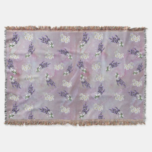 Manta Tuberose & Lavender florece sobre pétalos Rosas
