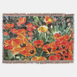 Manta Tulipanes Sobre Fuego Floral Artística V2