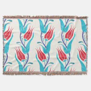 Manta Tulipanes Turcos: Motif Tradicional sin Mar.