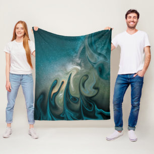 manta turquesa y beige