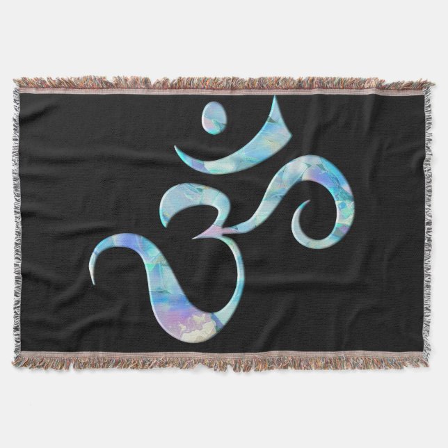 Manta Turquoise Marbled Om (Anverso)