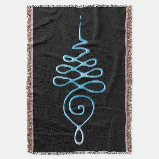 Manta Turquoise Unalome (Frente vertical)
