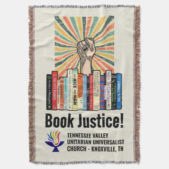 Manta TVUUC - ¡Libro Justicia! (Frente vertical)