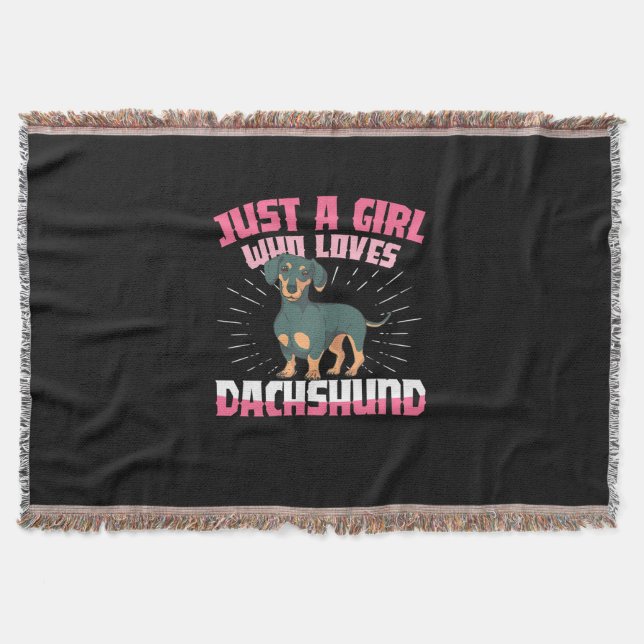 Manta Un Chica que ama a Dachshund (Anverso)