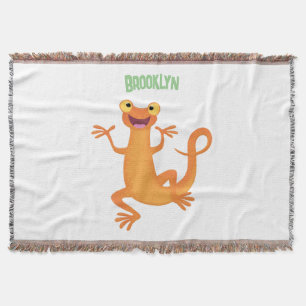 Manta Un naranja alegre y lindo bailando