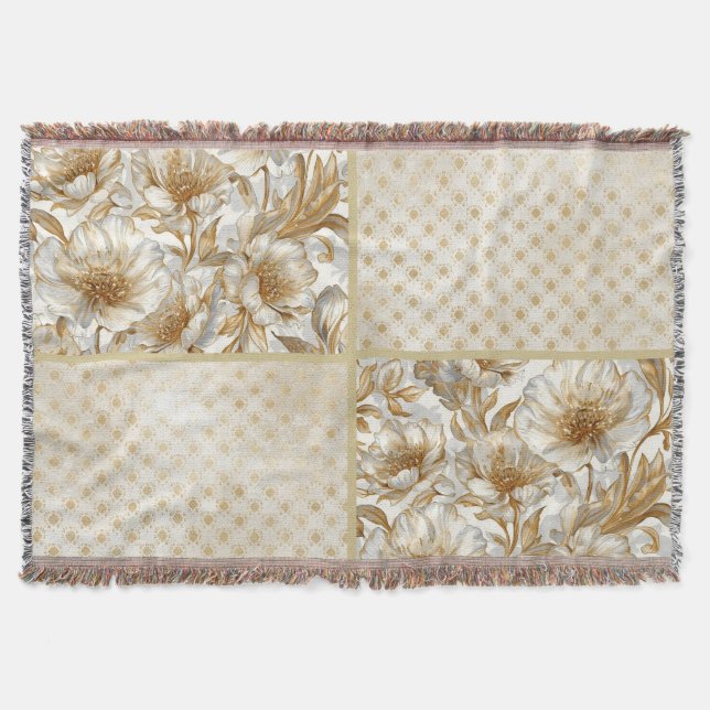 Manta Una Hermosa Combinación de Flores, Arte de Puntos  (Anverso)
