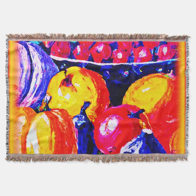 Manta Una Impresionante Pintura De Aceite De Frutas. ¡Ha (Anverso)