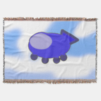 Manta Una nave espacial azul suave en las nubes azules f