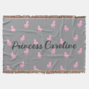 Manta Unicornio rosa invisible en gris
