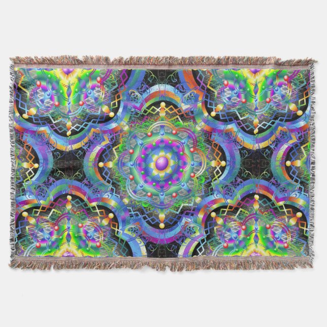 Manta Universo Mandala Colores Psicodélicos (Anverso)