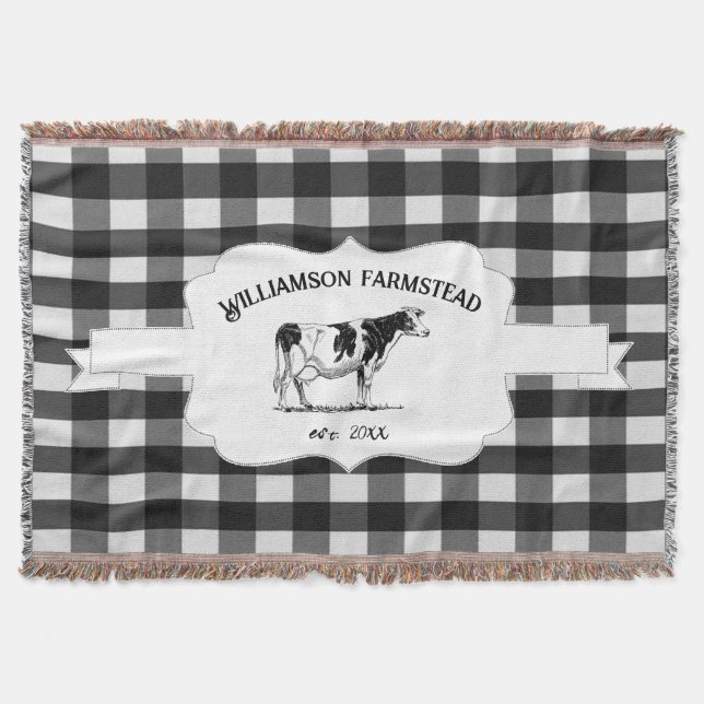 Manta Vaca de granja de búfalo negro (Anverso)