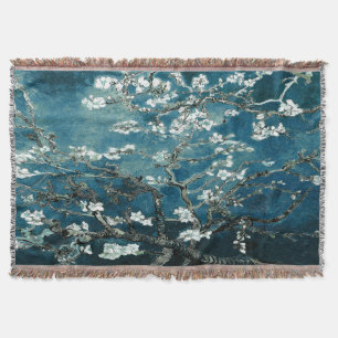 Manta Van Gogh Almond Blossoms Oscuro Verde azulado