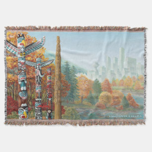 Manta Vancouver Art Throw Blanket Vancouver Totem Blanke