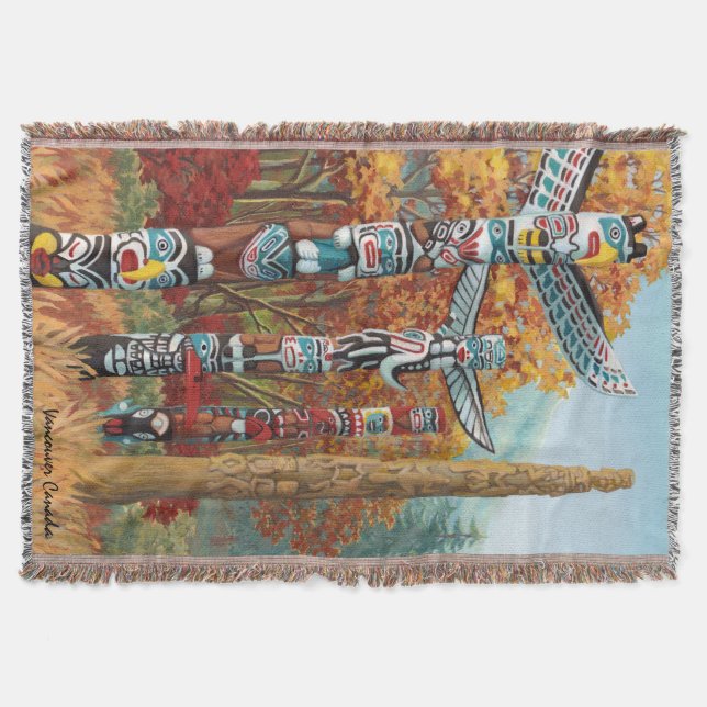 Manta Vancouver Blanket Vancouver Toem Pole Souvenirs (Anverso)