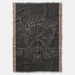 Manta Vegvisir y árbol de la vida Yggdrasil