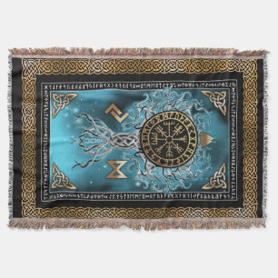 Manta Vegvisir Yggdrasil Runas Vikingas Nórdicas