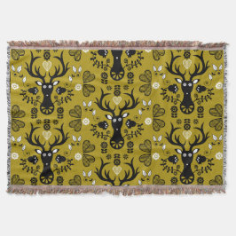 Manta Venado de arte popular escandinavo moderno