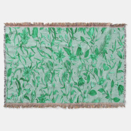 Manta Verde Esmeralda sobre un respaldo de textura escul