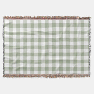 Manta Verde Salvia Gingham Cuadro Rústico