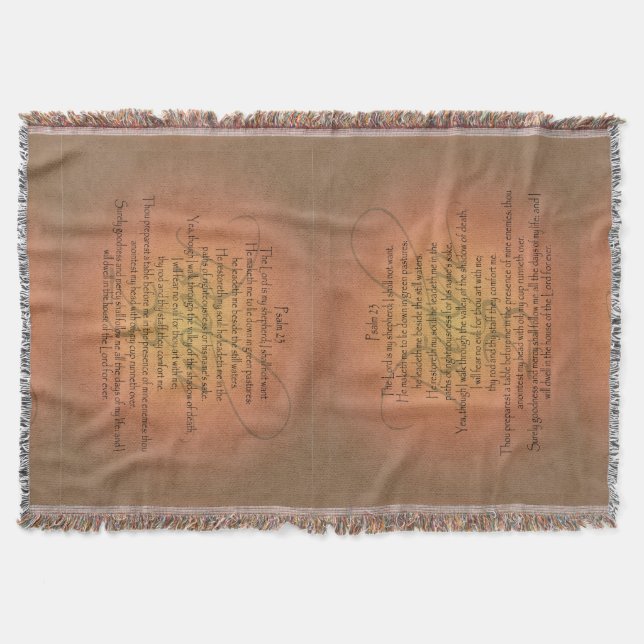 Manta Verso cristiano de la biblia del salmo 23 KJV (Anverso)