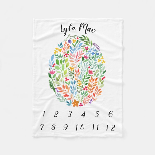 Manta vertical del jalón de la niña de la acuarela (Anverso)