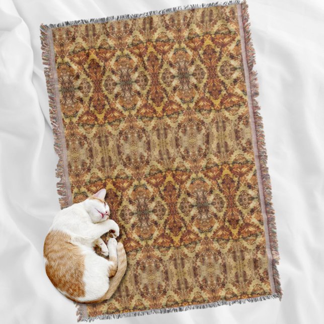 Manta Vertiginosa Rústica francesa otoño caída Brown Dam (Vintage French Rustic Autumn Fall Brown Damask Throw Blanket)