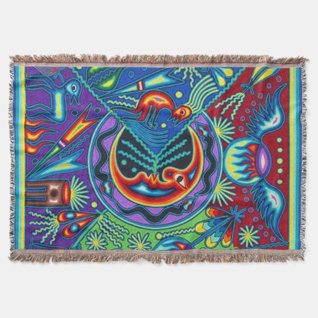 Manta Viaje tribal maya mexicano de Boho del arte de (Anverso)