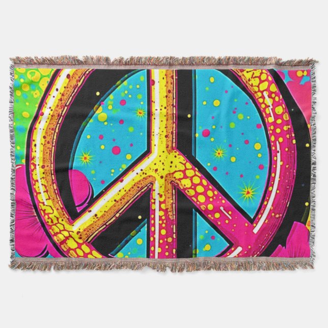 Manta Vibra de Paz y Amor Colorido (Anverso)