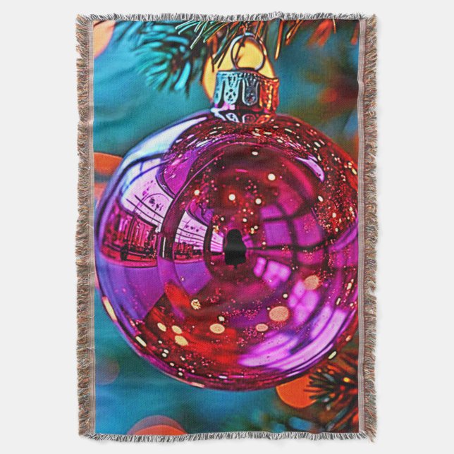 Manta Vibrant Christmas Ornament Sparkle Design (Frente vertical)