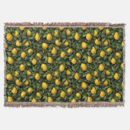 Manta Vibrant Lemon Citrus Tree Pattern