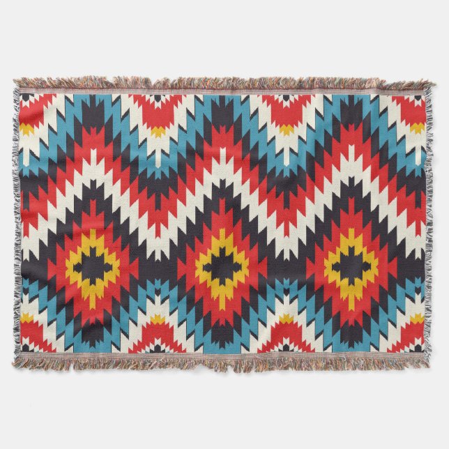 Manta Vibrant Zigzag Southwestern Design (Anverso)