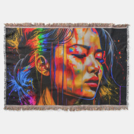 Manta Vibrante retrato neón - Resumen de arte expresioni