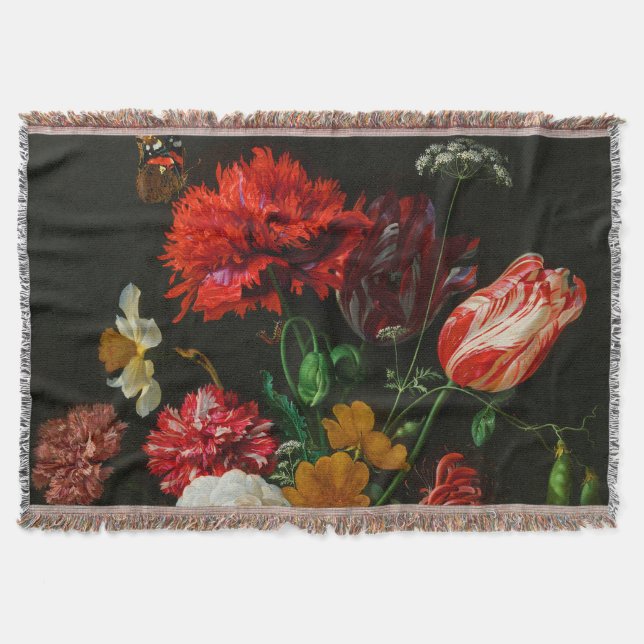 Manta Vida con flores en una bolsa de vidrio (Anverso)