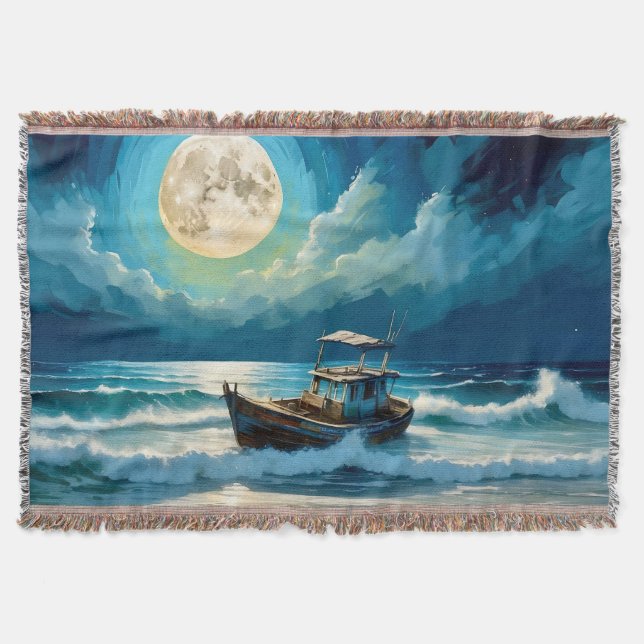 Manta Viejo barco a orillas del mar (Anverso)