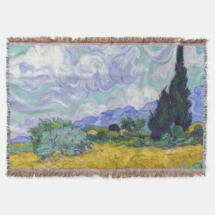 Manta Vincent Van Gogh - Campo de trigo con cipreses